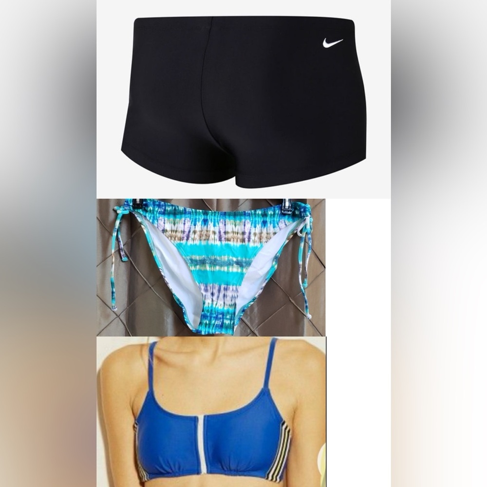 3pc SWIM MASHUP: VGUC Nike Boy Short, NWT Tie Dye Bottom & NWT Zip Bikini Top